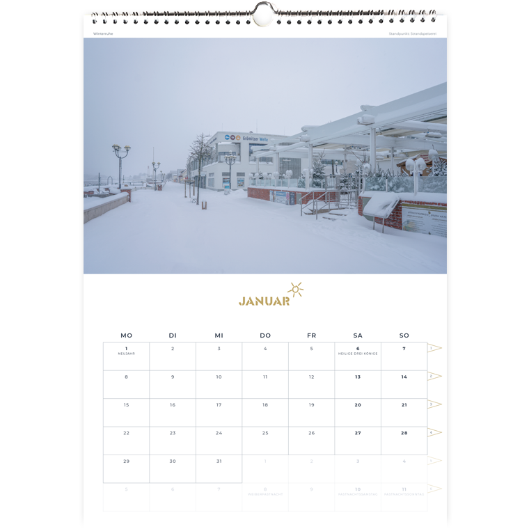 Grömitz A3 Wand-Kalender 2024 - Januar