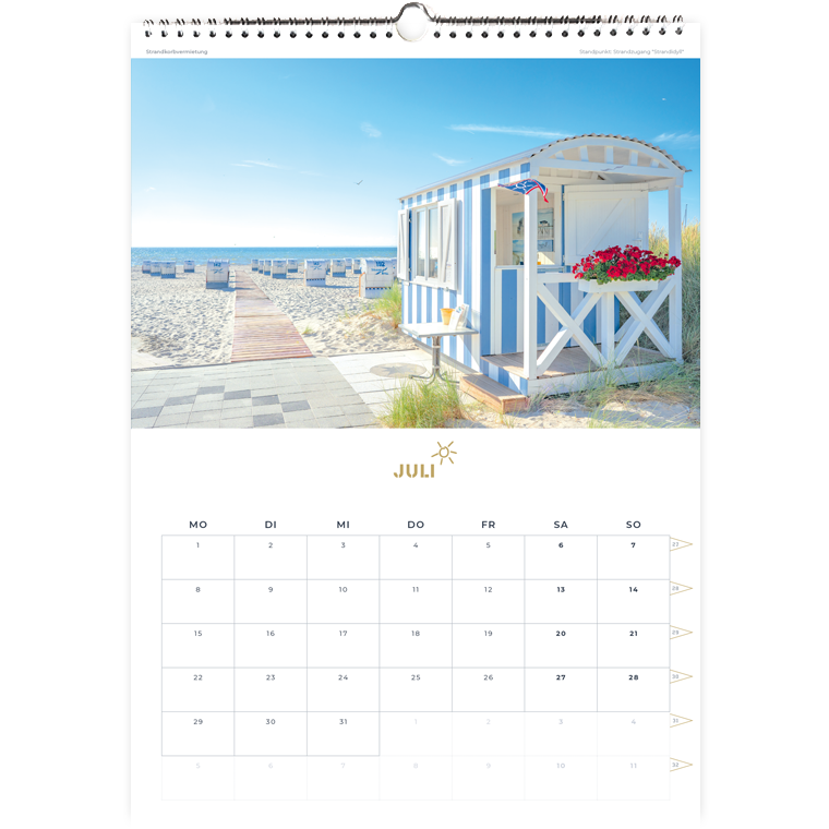 Grömitz A3 Wand-Kalender 2024 - Juli