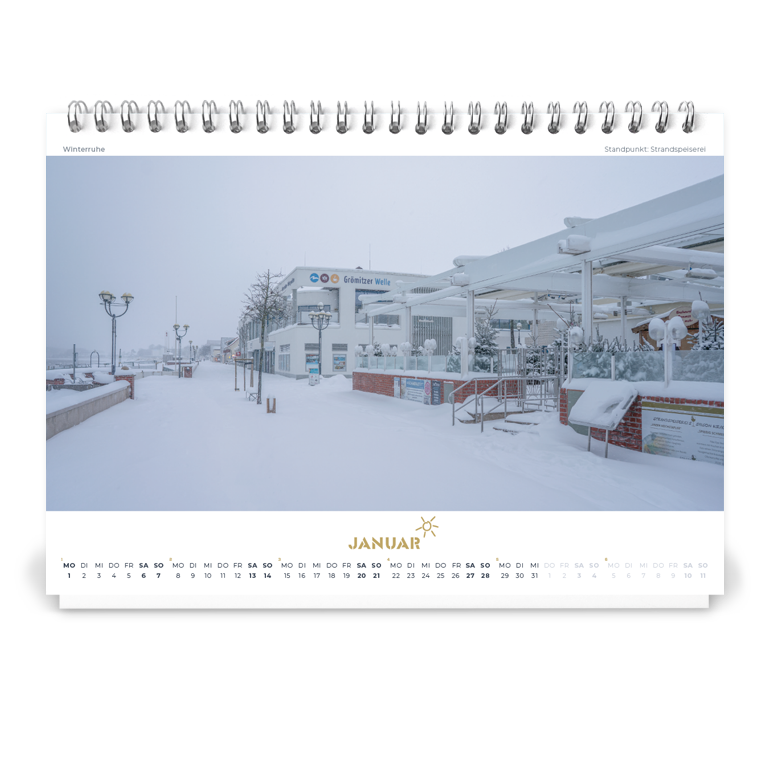Grömitz A5 Tisch-Kalender 2024 - Januar
